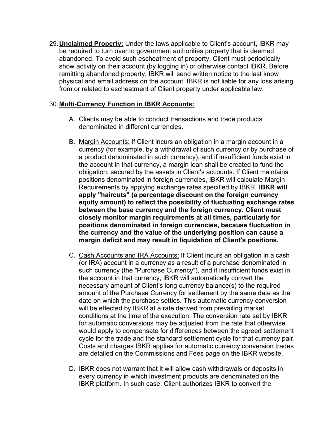 Interactive Brokers Client Agreement — page 15 of 30