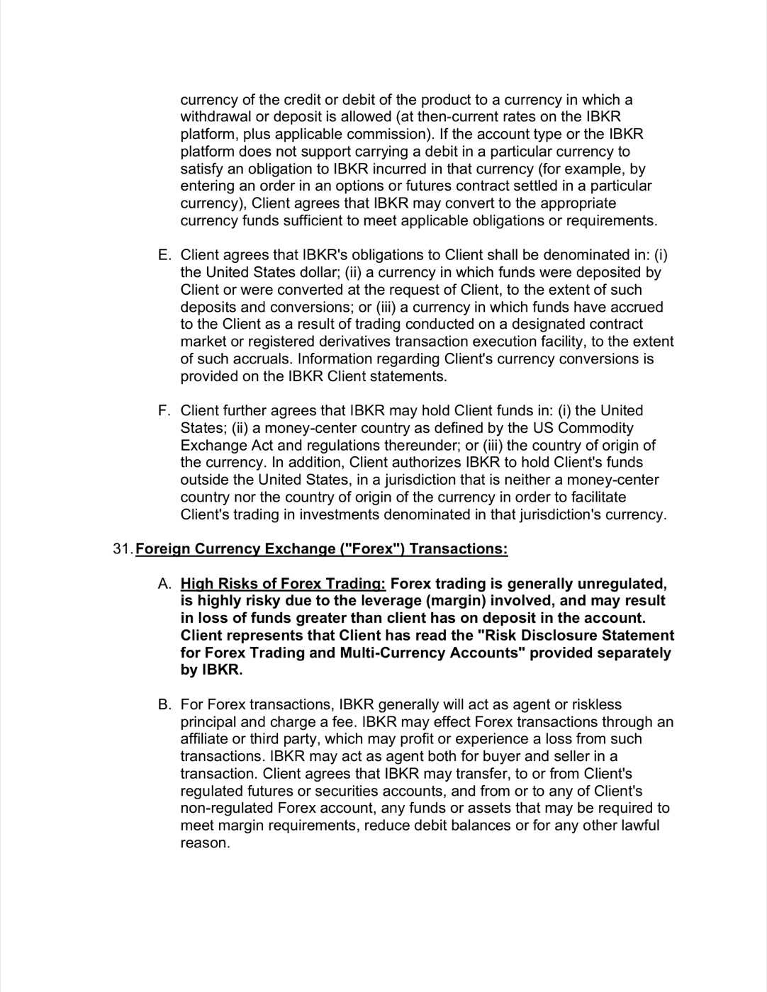 Interactive Brokers Client Agreement — page 16 of 30