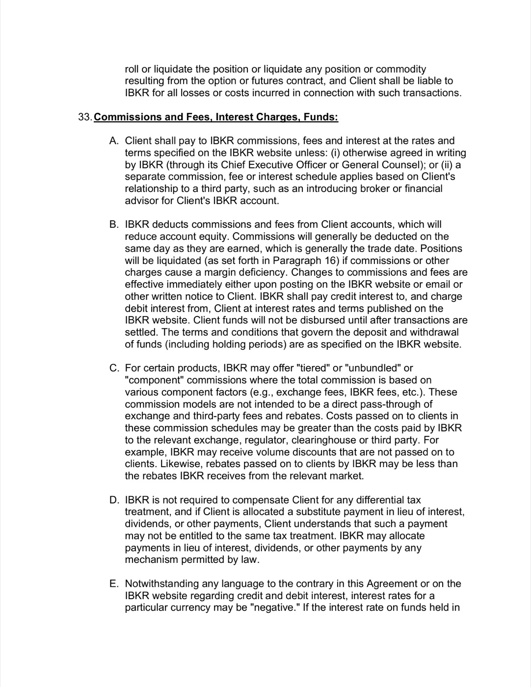 Interactive Brokers Client Agreement — page 18 of 30