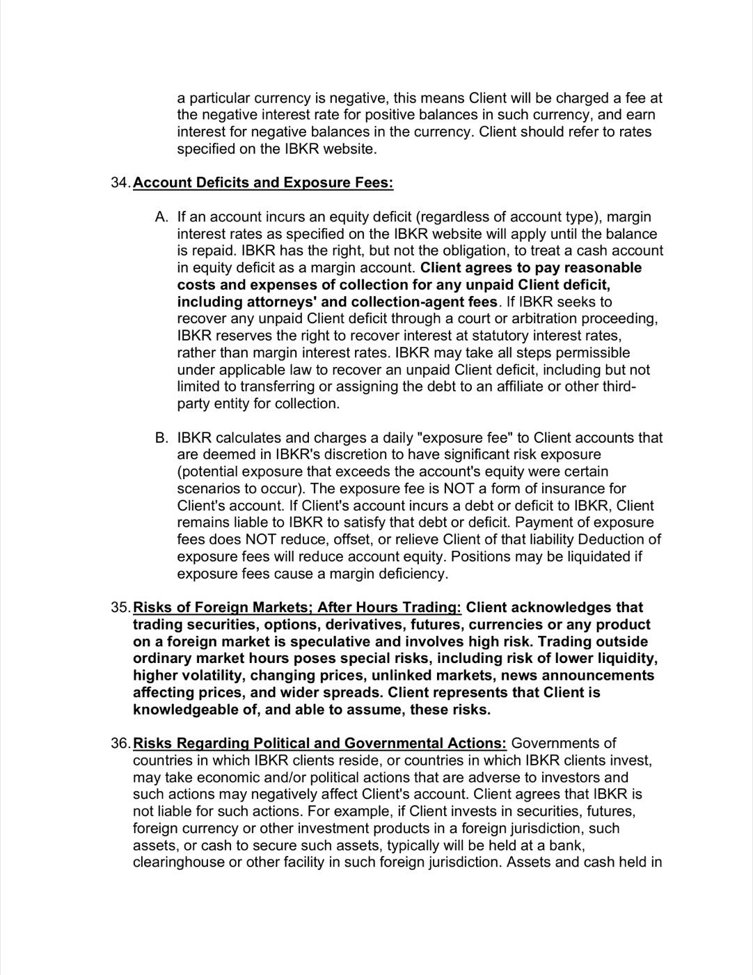 Interactive Brokers Client Agreement — page 19 of 30