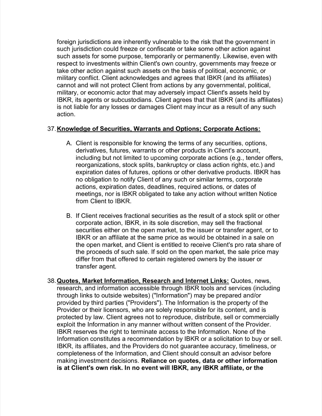 Interactive Brokers Client Agreement — page 20 of 30