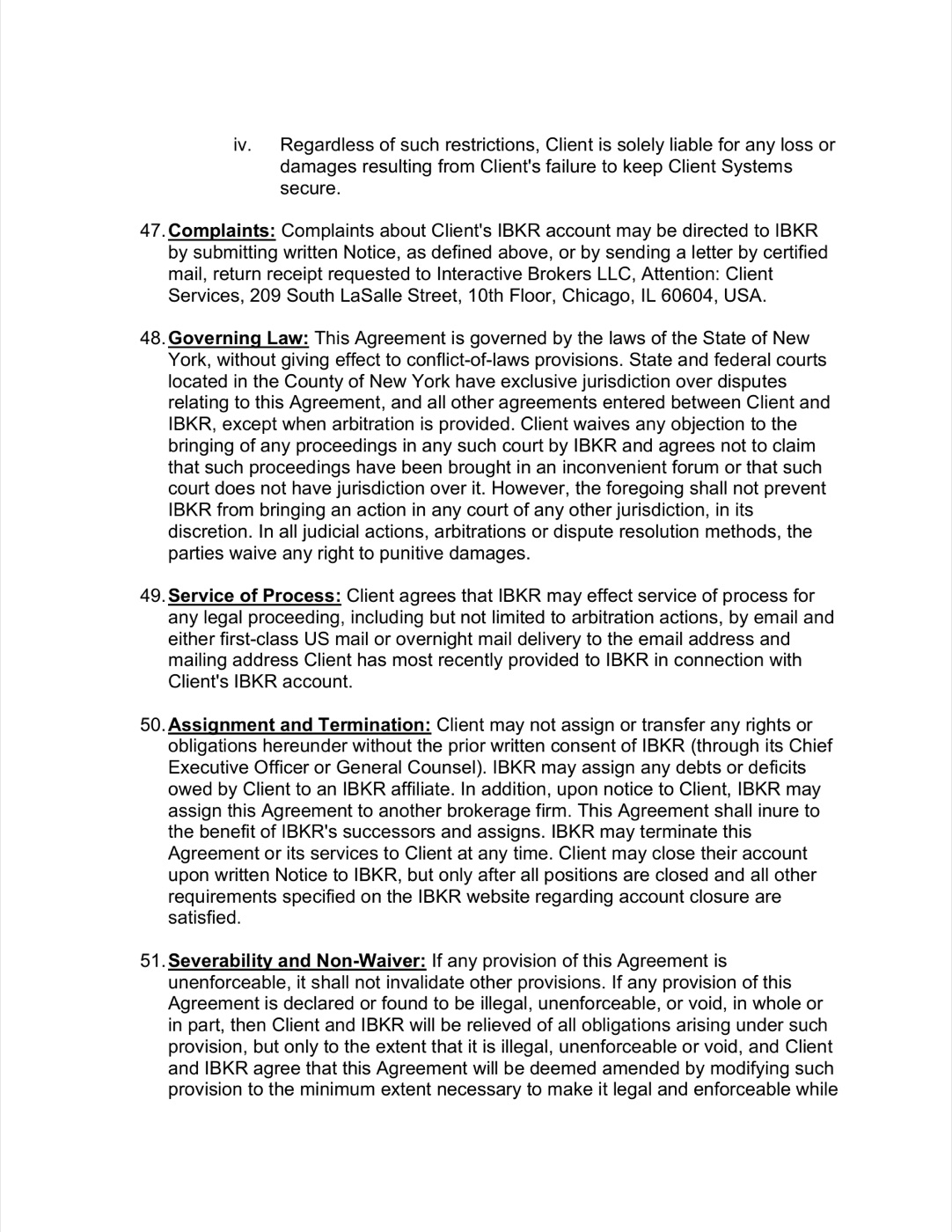 Interactive Brokers Client Agreement — page 25 of 30
