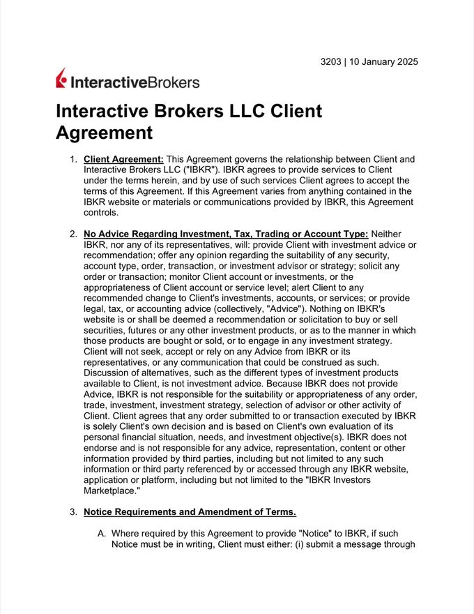 Interactive Brokers Client Agreement — page 1 of 30