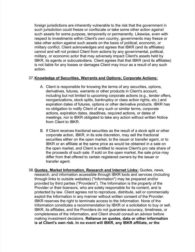 Interactive Brokers Client Agreement — page 20 of 30