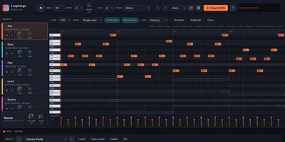 LoopForge — tracks, synthesizers and a piano roll